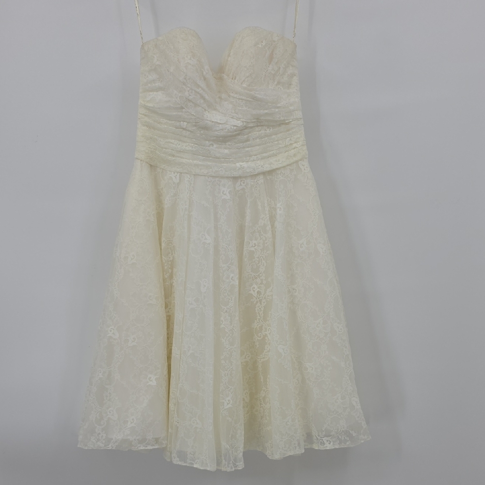 Strapless Ivory Lace A-Line Dress
